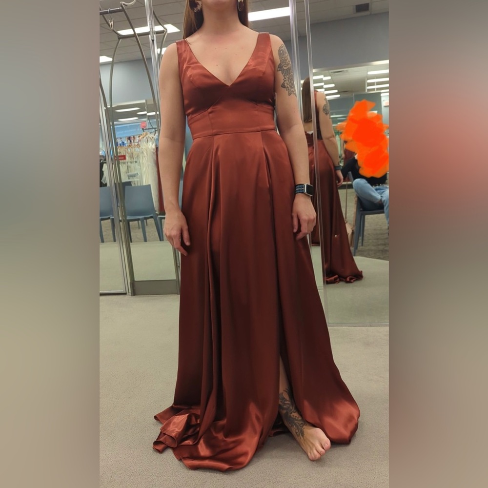 NWT Bridesmaid Dress - cinnamon color, satin-like charmeuse